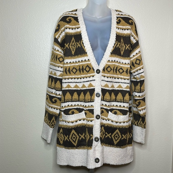Frye Nordic pattern button up cardigan NWT XS - Picture 2 of 5